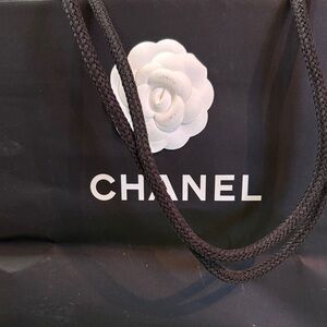 CHANEL Black Tote with White Camellia